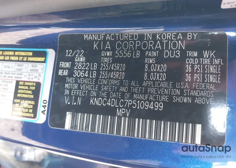 2023 Kia Ev6 Gt-Line z USA, uszkodzony, nr VIN KNDC4DLC7P5109499